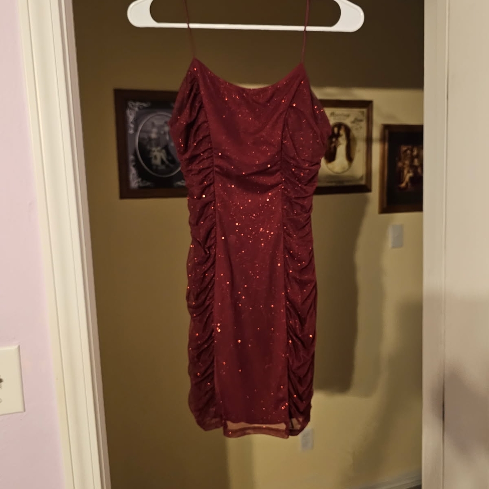 Elegant Burgundy Dress